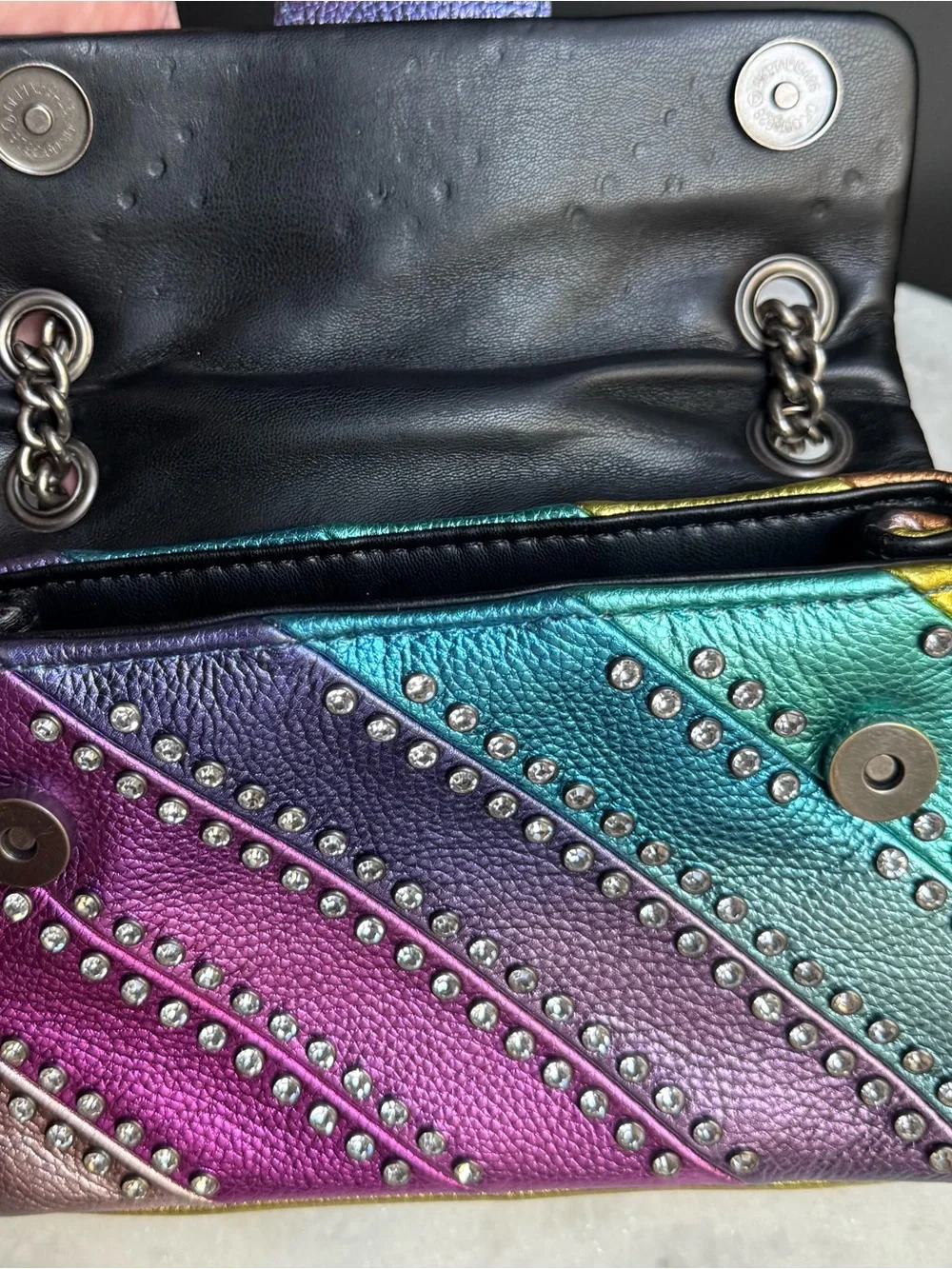 Kurt Geiger London Rainbow Mini
Kensington Crossbody Metallic
Studded Bag - Picture 11 of 16